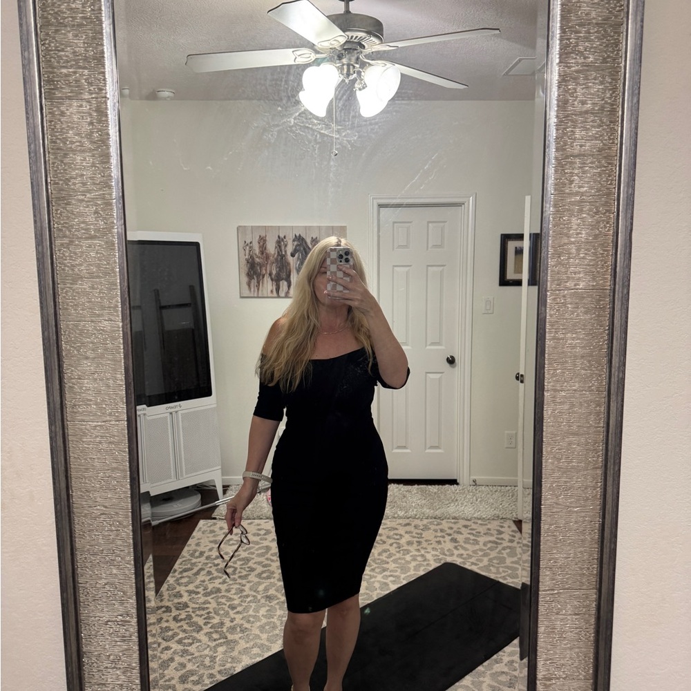 Lulu's Classic Black Off The Shoulder Dress